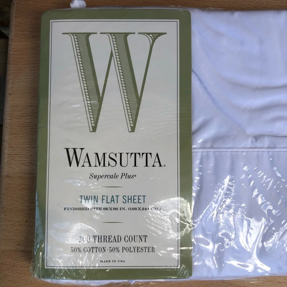 Wamsutta Supercale Plus 200 Thread Count Vintage Made USA White Twin Flat Sheet